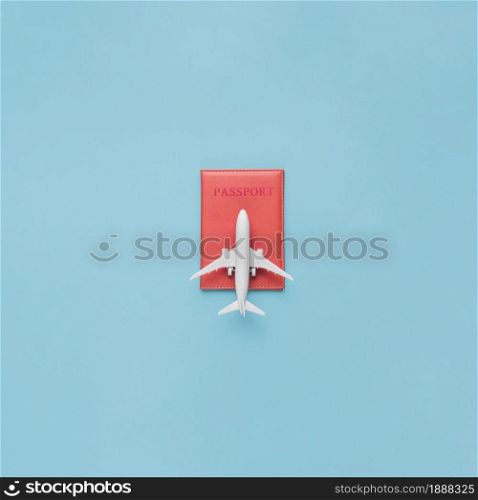 passport red case toy plane . Resolution and high quality beautiful photo. passport red case toy plane . High quality and resolution beautiful photo concept
