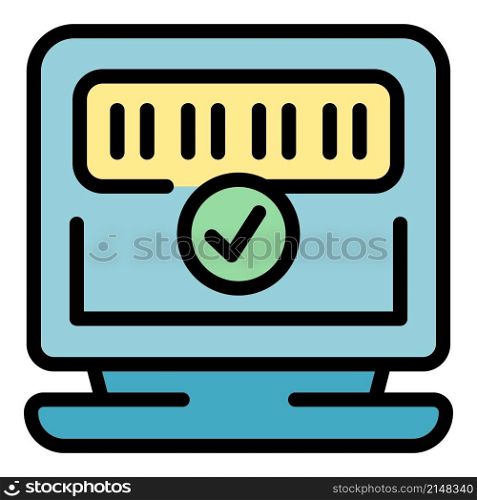 Password barcode icon. Outline password barcode vector icon color flat isolated. Password barcode icon color outline vector