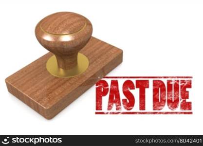 Past due wooded seal stamp image with hi-res rendered artwork that could be used for any graphic design.