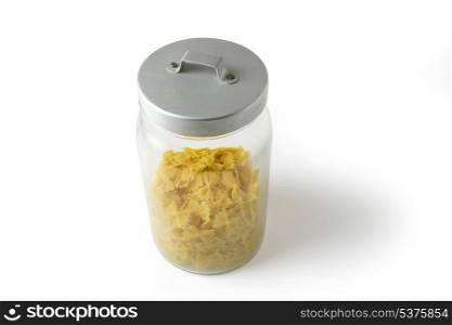 Pasta bows in a jar