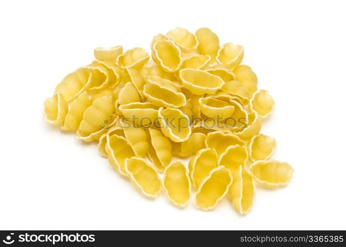 Pasta closeup on white background