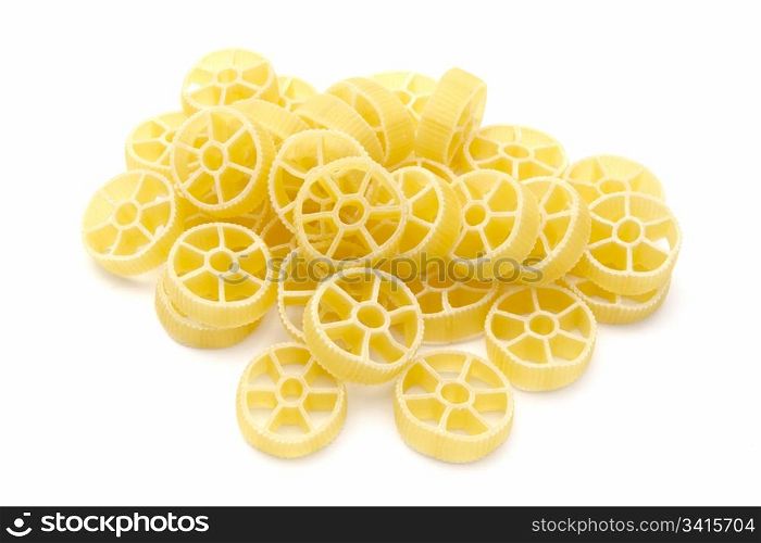 Pasta closeup on white background
