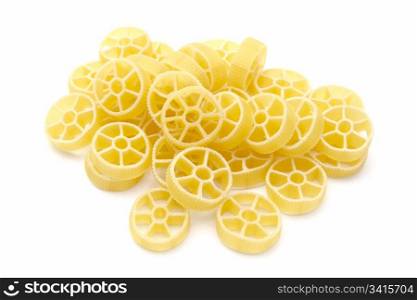 Pasta closeup on white background