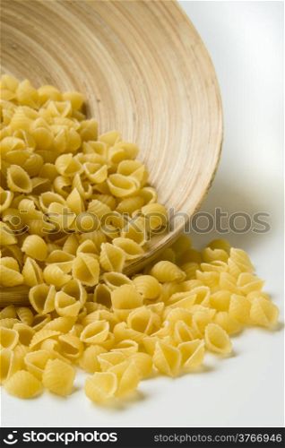 Pasta Conchiglioni, sea-shell shaped dried pasta.