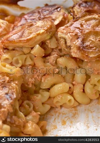 pasta Elbow macaroni bake with zucchini.macaroni gratin