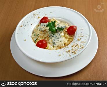Pasta fettuccine with gourmet cheese