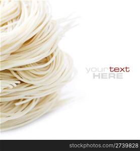 pasta nest over white with sample text