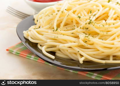 pasta spaghetti macaroni on wooden background