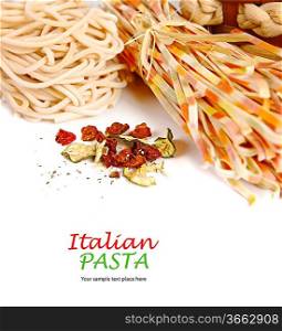 Pasta spaghetti with cherry tomato and salad