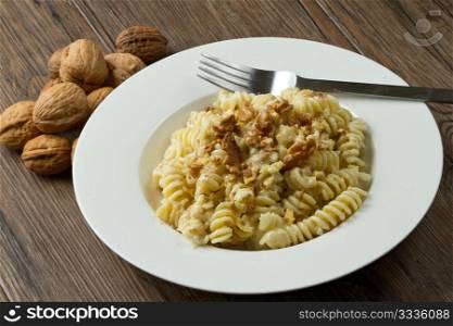 pasta with a walnut cream sauce
