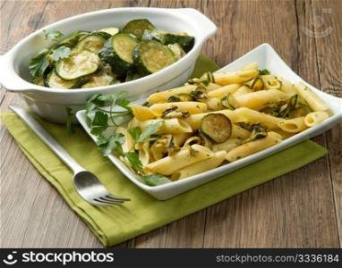 pasta with fresh zucchini and parsley