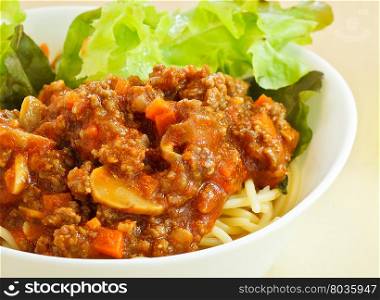 Pasta with meatballs with tomato sauce