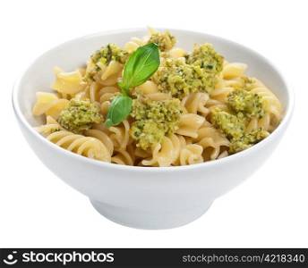pasta with olive tapenade isolated