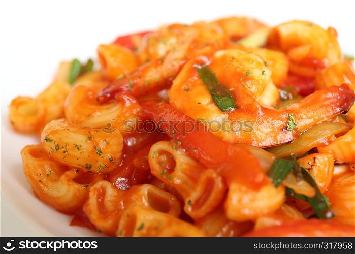 pasta with shrimp and tomato