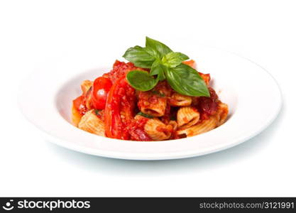 pasta with tomatoes and basil