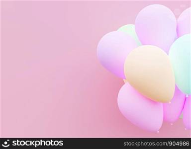 Pastel Balloon Background 3d rendering