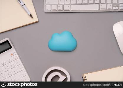 Pastel Cloud technology on colorful & creative background for global business concept