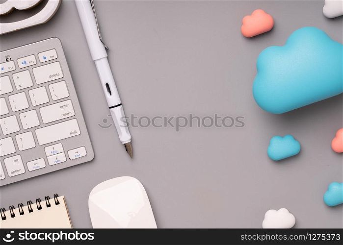 Pastel Cloud technology on colorful & creative background for global business concept