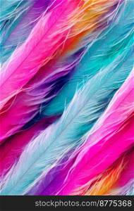 Pastel color feather abstract design 3d illustrated