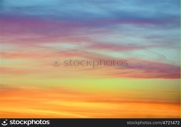 pastel color of sunset sky in Iceland