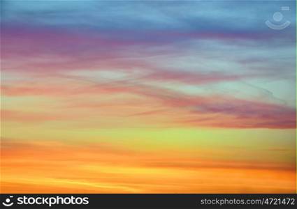 pastel color of sunset sky in Iceland