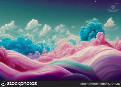 Pastel colored abstract landscape, fantasy background. Pastel colored landscape