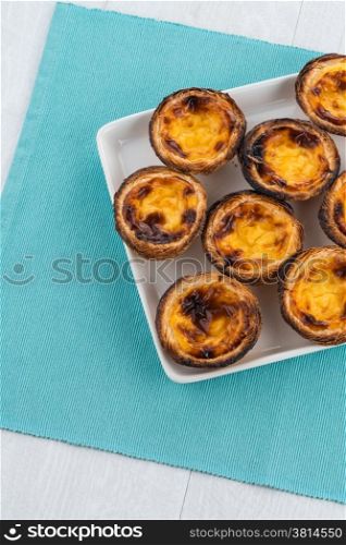 Pastel de nata, typical pastry from Lisbon - Portugal.