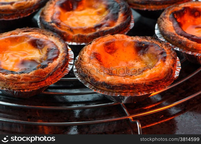 Pastel de nata, typical pastry from Lisbon - Portugal.