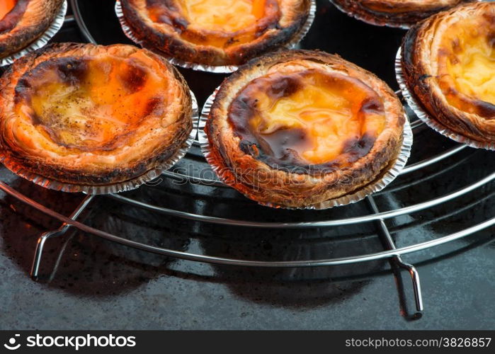 Pastel de nata, typical pastry from Lisbon - Portugal.