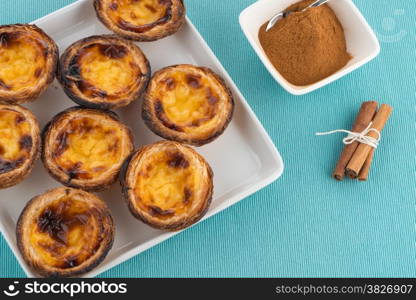 Pastel de nata, typical pastry from Lisbon - Portugal.