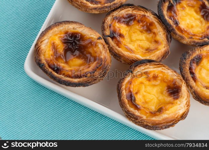 Pastel de nata, typical pastry from Lisbon - Portugal.