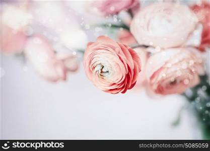Pastel floral background with pretty flowers