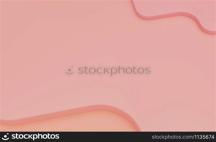 Pastel pink monochrome minimal background,3d rendering illustration