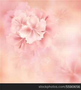 Pastel Summer Background With Pink Flowers