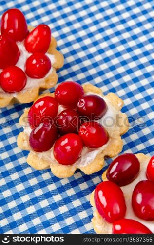 Pastries with berries in the plate