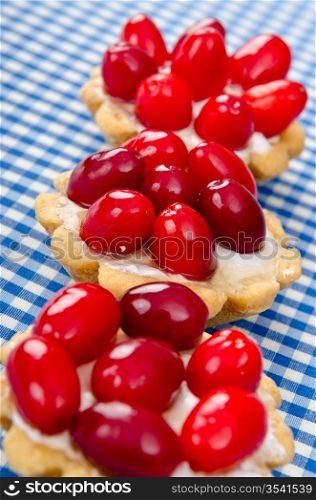 Pastries with berries in the plate