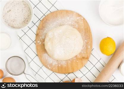 pastry k≠aded dough with hea<hy ingredient kitchen utensil