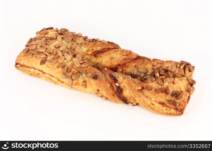 Pastry with sunflower seeds isolated
