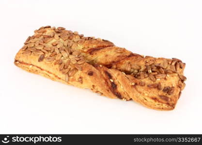 Pastry with sunflower seeds isolated