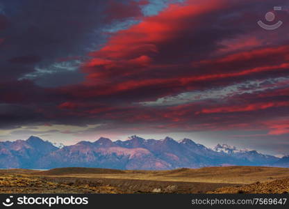 Patagonia landscapes in Southern Argentina. Beautiful natural landscapes.