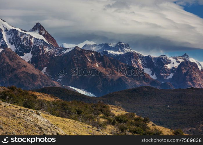 Patagonia landscapes in Southern Argentina. Beautiful natural landscapes.