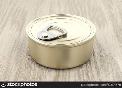 Pate can on wood background