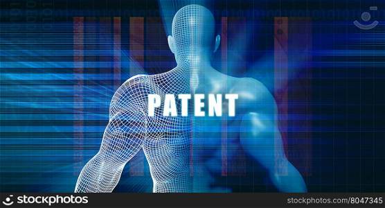 Patent as a Futuristic Concept Abstract Background. Patent