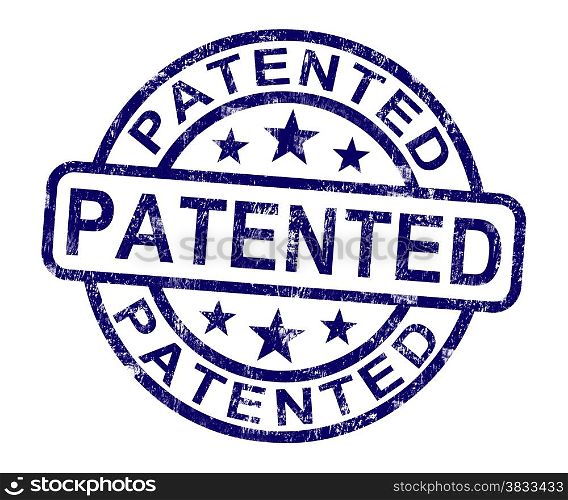 Patented Stamp Showing Registered Patent Or Trademark. Patented Stamp Showing Registered Patent Or Trademarks