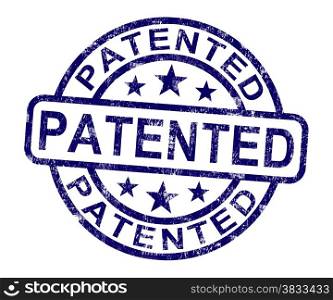 Patented Stamp Showing Registered Patent Or Trademark. Patented Stamp Showing Registered Patent Or Trademarks