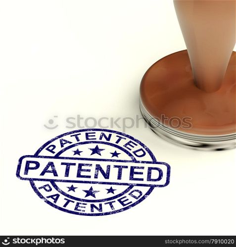 Patented Stamp Showing Registered Patent Or Trademarks. Patented Stamp Showing Registered Patent Or Trademark