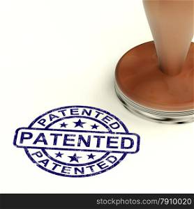 Patented Stamp Showing Registered Patent Or Trademarks. Patented Stamp Showing Registered Patent Or Trademark