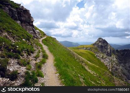 path at the mountains. Transfogaras. Romania