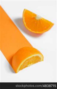 Path of Slices Orange on white background