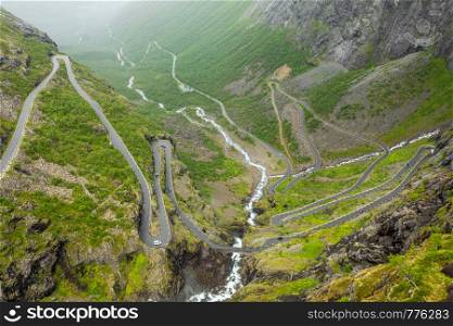 Path of trolles, the curved road across mountain, Trollstigen, Rauma Municipality, More og Romsdal, county, Norway